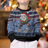 Santa Hockey Best Pucking Christmas Kid Ugly Christmas Sweater DT04 - Wonder Print Shop