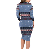 Santa Hockey Best Pucking Christmas Long Sleeve Bodycon Dress DT04 - Wonder Print Shop
