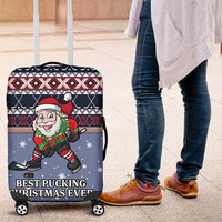 Santa Hockey Best Pucking Christmas Luggage Cover DT04 - Wonder Print Shop