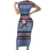Santa Hockey Best Pucking Christmas Short Sleeve Bodycon Dress DT04 - Wonder Print Shop