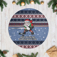 Santa Hockey Best Pucking Christmas Tree Skirt DT04 - Wonder Print Shop