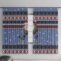 Santa Hockey Best Pucking Christmas Window Curtain DT04 - Wonder Print Shop