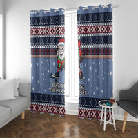 Santa Hockey Best Pucking Christmas Window Curtain DT04 - Wonder Print Shop