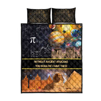 Ancient African Achievements Quilt Bed Set Egyptian Pyramids Galaxy