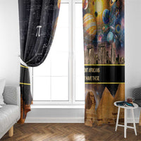 Ancient African Achievements Window Curtain Egyptian Pyramids Galaxy