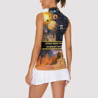 Ancient African Achievements Women Sleeveless Polo Shirt Egyptian Pyramids Galaxy
