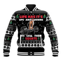 Santa Claus Love Gym Baseball Jacket Christmas Santa Does Weightlifting DT04 - Wonder Print Shop