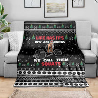 Santa Claus Love Gym Blanket Christmas Santa Does Weightlifting