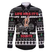 Santa Claus Love Gym Family Matching Off The Shoulder Long Sleeve Dress and Hawaiian Shirt Christmas Santa Does Weightlifting DT04 - Wonder Print Shop