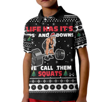Santa Claus Love Gym Kid Polo Shirt Christmas Santa Does Weightlifting DT04 - Wonder Print Shop