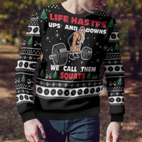 Santa Claus Love Gym Ugly Christmas Sweater Christmas Santa Does Weightlifting DT04 - Wonder Print Shop