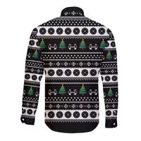 Santa Claus Love Gym Long Sleeve Button Shirt Christmas Santa Does Weightlifting DT04 - Wonder Print Shop