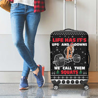 Santa Claus Love Gym Luggage Cover Christmas Santa Does Weightlifting DT04 - Wonder Print Shop