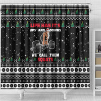 Santa Claus Love Gym Shower Curtain Christmas Santa Does Weightlifting
