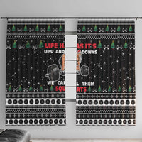 Santa Claus Love Gym Window Curtain Christmas Santa Does Weightlifting DT04 - Wonder Print Shop