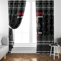 Santa Claus Love Gym Window Curtain Christmas Santa Does Weightlifting DT04 - Wonder Print Shop
