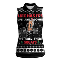 Santa Claus Love Gym Women Sleeveless Polo Shirt Christmas Santa Does Weightlifting DT04 - Wonder Print Shop