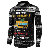 Drive School Bus All Day Button Sweatshirt Watch Hallmark Christmas Movies All Night DT04 - Wonder Print Shop
