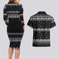 Drive School Bus All Day Couples Matching Long Sleeve Bodycon Dress and Hawaiian Shirt Watch Hallmark Christmas Movies All Night DT04 - Wonder Print Shop