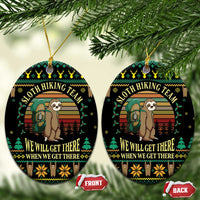 Sloth Team Christmas Holiday Ceramic Ornament Sloth Hiking Team DT04 - Wonder Print Shop