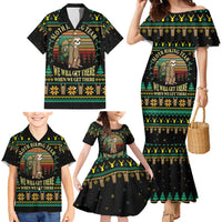 Sloth Team Christmas Holiday Family Matching Mermaid Dress and Hawaiian Shirt Sloth Hiking Team DT04 - Wonder Print Shop
