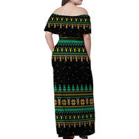 Sloth Team Christmas Holiday Family Matching Off Shoulder Maxi Dress and Hawaiian Shirt Sloth Hiking Team DT04 - Wonder Print Shop