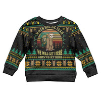 Sloth Team Christmas Holiday Kid Ugly Christmas Sweater Sloth Hiking Team DT04 - Wonder Print Shop