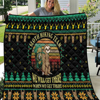Sloth Team Christmas Holiday Quilt Sloth Hiking Team DT04 - Wonder Print Shop