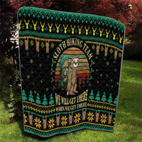 Sloth Team Christmas Holiday Quilt Sloth Hiking Team DT04 - Wonder Print Shop