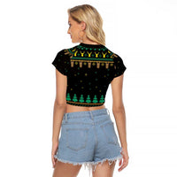 Sloth Team Christmas Holiday Raglan Cropped T Shirt Sloth Hiking Team DT04 - Wonder Print Shop