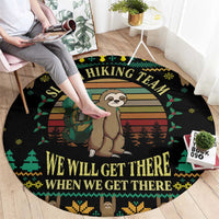 Sloth Team Christmas Holiday Round Carpet Sloth Hiking Team