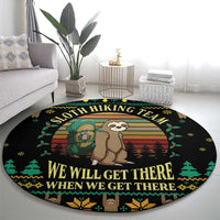 Sloth Team Christmas Holiday Round Carpet Sloth Hiking Team