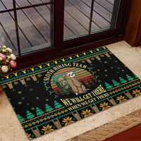 Sloth Team Christmas Holiday Rubber Doormat Sloth Hiking Team DT04 - Wonder Print Shop