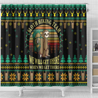 Sloth Team Christmas Holiday Shower Curtain Sloth Hiking Team