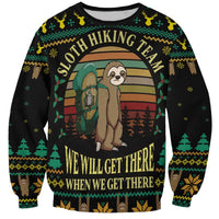 Sloth Team Christmas Holiday Sweatshirt Sloth Hiking Team DT04 - Wonder Print Shop