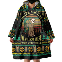 Sloth Team Christmas Holiday Wearable Blanket Hoodie Sloth Hiking Team DT04 - Wonder Print Shop
