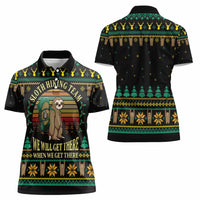 Sloth Team Christmas Holiday Women Polo Shirt Sloth Hiking Team DT04 - Wonder Print Shop