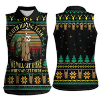 Sloth Team Christmas Holiday Women Sleeveless Polo Shirt Sloth Hiking Team DT04 - Wonder Print Shop
