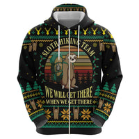 Sloth Team Christmas Holiday Zip Hoodie Sloth Hiking Team DT04 - Wonder Print Shop