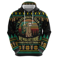 Sloth Team Christmas Holiday Zip Hoodie Sloth Hiking Team DT04 - Wonder Print Shop