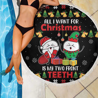 All I Want For Christmas Is My Two Front Teeth Beach Blanket DT04 - Wonder Print Shop