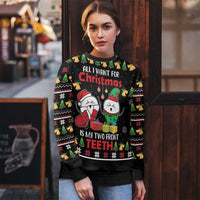 All I Want For Christmas Is My Two Front Teeth Ugly Christmas Sweater DT04 - Wonder Print Shop