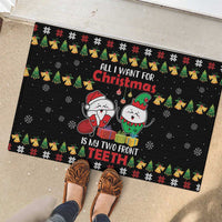 All I Want For Christmas Is My Two Front Teeth Rubber Doormat DT04 - Wonder Print Shop