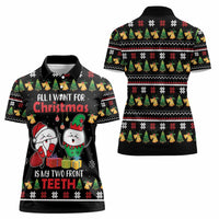 All I Want For Christmas Is My Two Front Teeth Women Polo Shirt DT04 - Wonder Print Shop