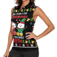 All I Want For Christmas Is My Two Front Teeth Women Sleeveless Polo Shirt DT04 - Wonder Print Shop
