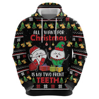All I Want For Christmas Is My Two Front Teeth Zip Hoodie DT04 - Wonder Print Shop