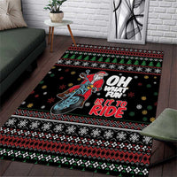 Santa And Motor Area Rug Santa Claus And Joy On A Motorcycle DT04 - Wonder Print Shop