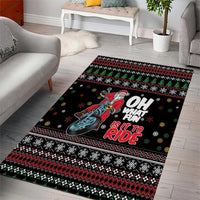 Santa And Motor Area Rug Santa Claus And Joy On A Motorcycle DT04 - Wonder Print Shop