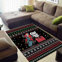 Santa And Motor Area Rug Santa Claus And Joy On A Motorcycle DT04 - Wonder Print Shop