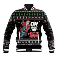 Santa And Motor Baseball Jacket Santa Claus And Joy On A Motorcycle DT04 - Wonder Print Shop